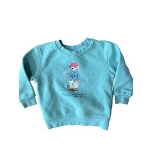 Ralph Lauren Polo Bear Sweatshirt 18M Green Fishing Bear Crewneck